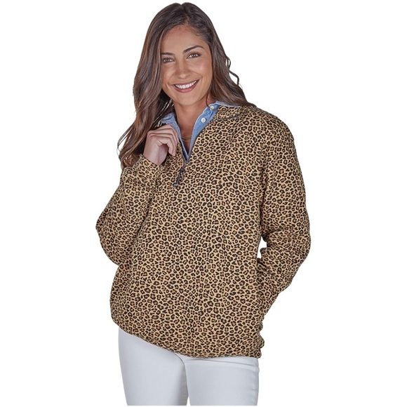 Charles River Leopard Crosswind Quarter Zip Sweatshirt Size XL - Picture 1 of 9